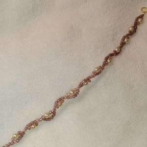 Handmade wire beaded double strand beaded bracelet